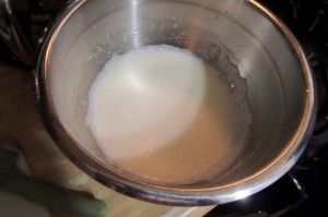 Egg Yolk and Hot Milk Mixture